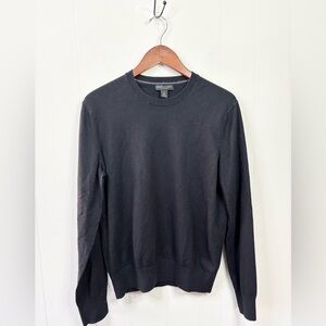 Banana Republic black luxury blend crewneck sweater cashmere silk cotton size L